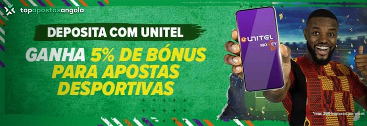 Banner do Bónus de 5% em depósito com UNITEL Money da Premier Bet
